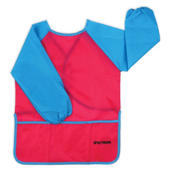 Tablier d'artiste à manches longues Spectrum pour enfants de 1 à 3 ans, rose/bleu - Taille: petite