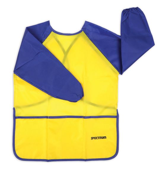 Tablier d'artiste à manches longues Spectrum pour enfants de 3 à 5 ans, jaune/marine - Taille: moyenne