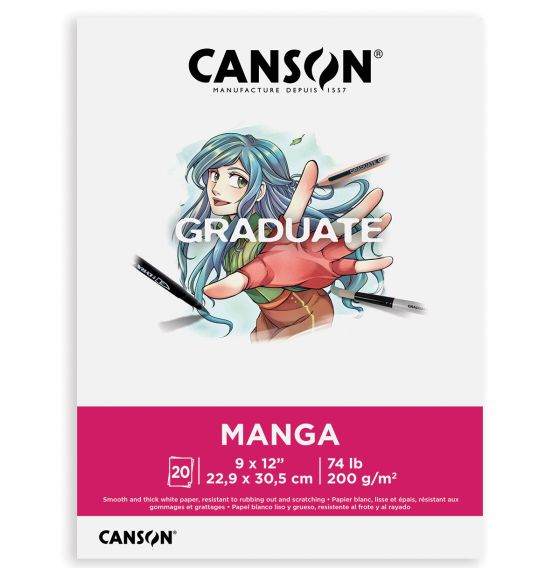 Canson&reg; Graduate Manga Pad - Foldover - 20 Sheets - 9" x 12"