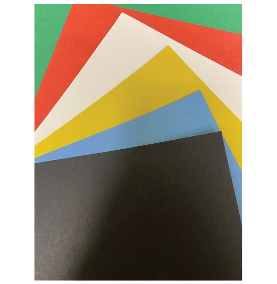 Carton bristol économique, 2 plis, 96 feuilles - 21,6 cm x 28 cm (8,5" x 11") - Couleurs assorties