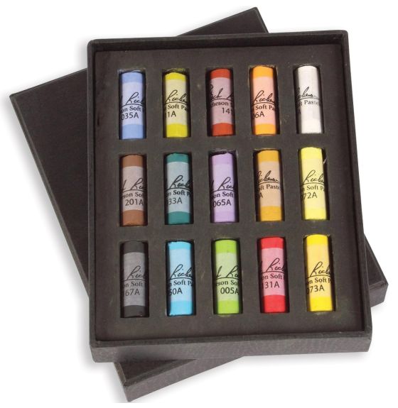 Jack Richeson Medium-Soft Round Half Stick Pastel Set - Set of 15