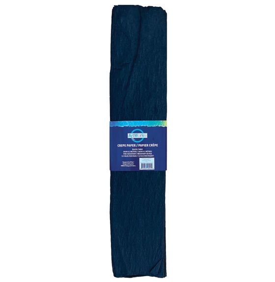 Crepe Paper - 50 cm x 200 cm - 12 Folds - Black