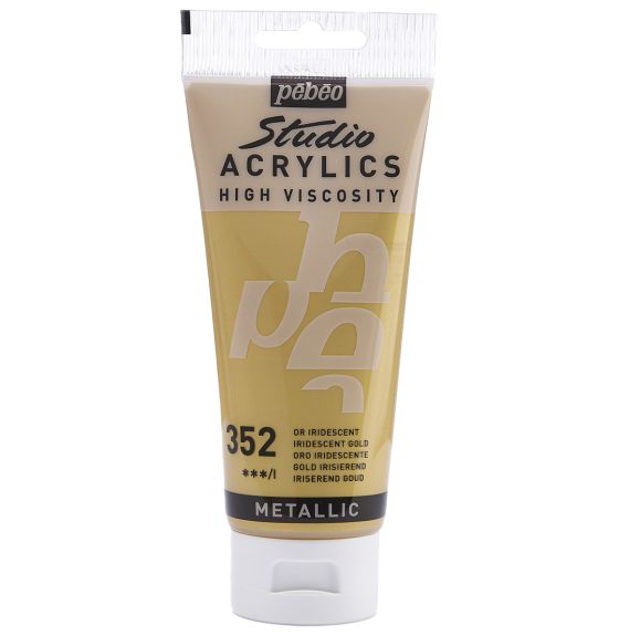 Peinture acrylique métallisée Pébéo Studio, 100 ml - Or iridescent
