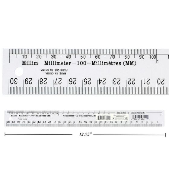 Règle flexible et transparente (cm, mm, dm), 30 cm
