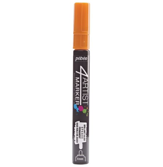 Marqueur à peinture à l'huile Pébéo 4Artist - Pointe ogive, 4 mm - Orange