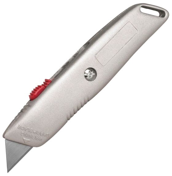 Couteau utilitaire en métal avec lame rétractable à 3 positions