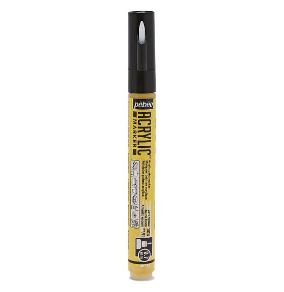 Pebeo Acrylic Marker - Extra Fine  - 0.7 mm Tip - Dark Yellow