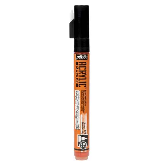 Pebeo Acrylic Marker - Extra Fine  - 0.7 mm Tip - Orange