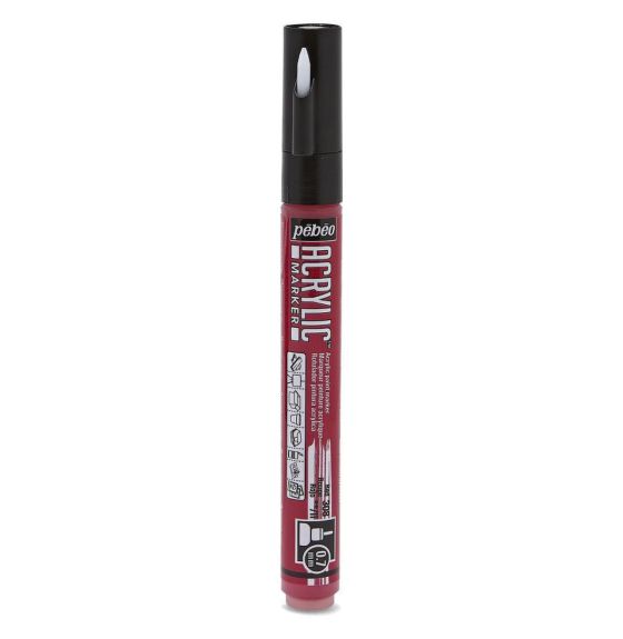 Pebeo Acrylic Marker - Extra Fine  - 0.7 mm Tip - Red