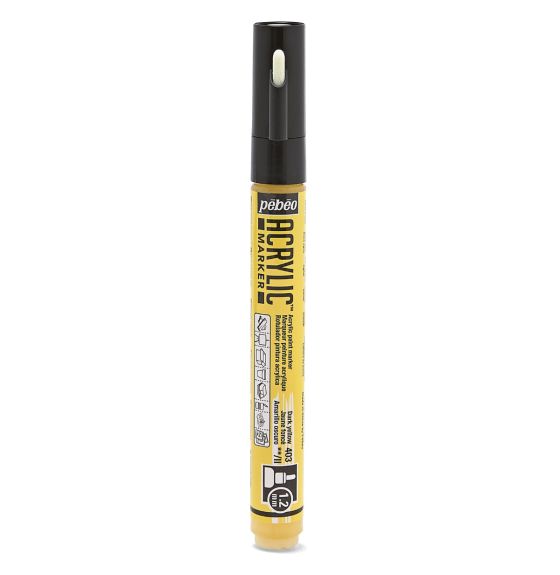 Pebeo Acrylic Marker - Fine  - 1.2 mm Tip - Yellow