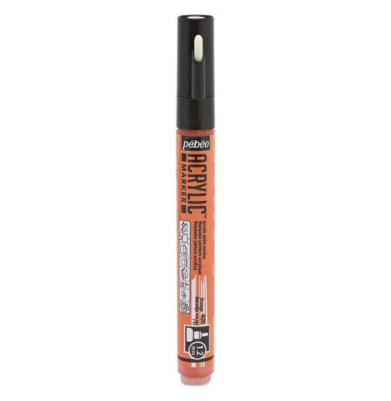 Pebeo Acrylic Marker - Fine - 1.2 mm Tip - Orange