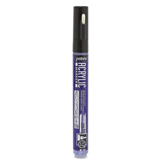 Pebeo Acrylic Marker - Fine - 1.2 mm Tip - Violet