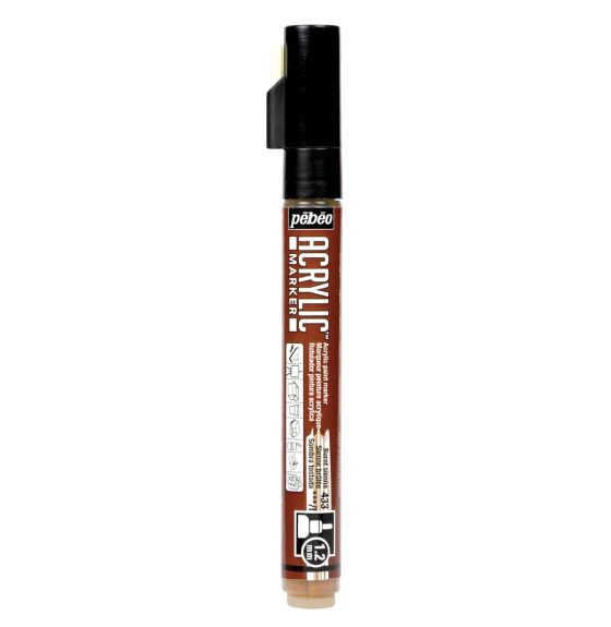 Pebeo Acrylic Marker - Fine  - 1.2 mm Tip - Burnt Sienna