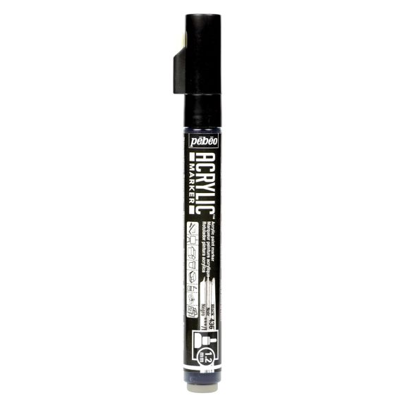 Pebeo Acrylic Marker - Fine - 1.2 mm Tip - Black
