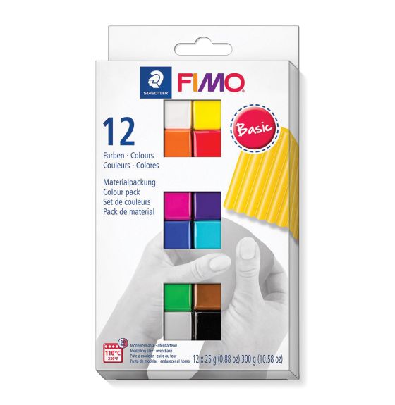 STAEDTLER® FIMO® Soft Polymer Clay - Oven Bake - 12 Assorted Colours