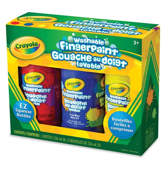 Gouache aux doigts lavable Crayola - Ensemble de 3 bouteilles