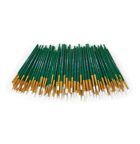 Spectrum White Taklon Flat & Round Brushes: Series 4111 & 4141 - Set of 72