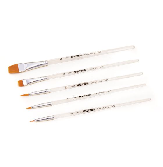 Spectrum Assorted Gold Taklon Brushes - Set of 5