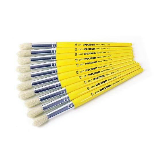 Spectrum Junior Hog Brush: Series 2311 - Size 18 - Round - Set of 10