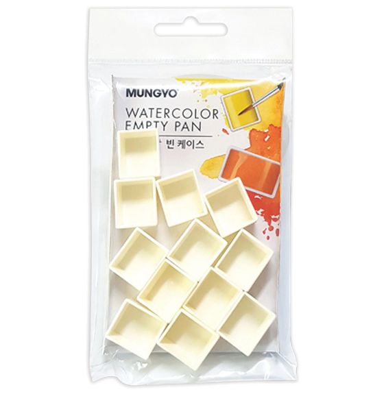 Godets vides Mungyo® pour peinture aquarelle - Demi-godets - Paquet de 12