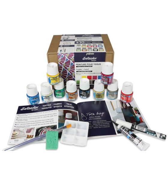 Pebeo Setacolor Opaque Fabric Paint Set - 45 mL Collection 1 - Set of 10