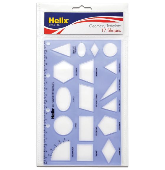 Gabarit de formes géométriques Helix® - 17 formes