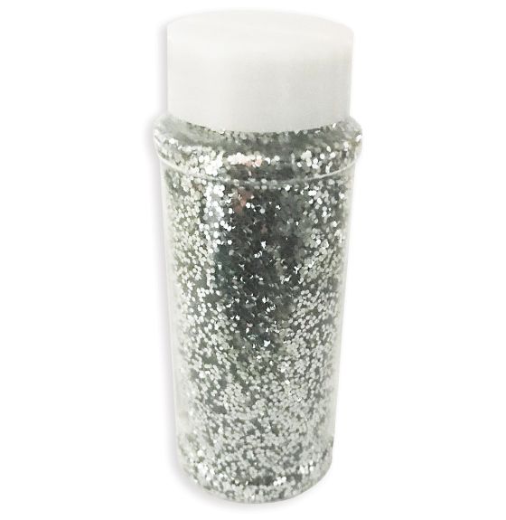 Paillettes antistatiques à saupoudrer - Contenant de 112 g - Argent