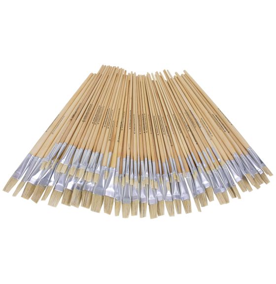 Eterna Brush - Long Handle, Flat - Assorted - Set of 72