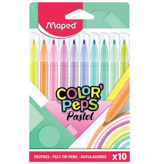 Maped&reg; Color'Peps Pastel Felt Pens - Set of 10