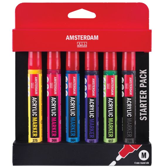 Marqueurs acryliques Amsterdam - Ensemble de départ de 6