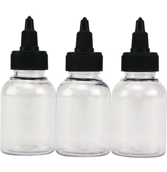 Empty Clear Bottles with Twist Cap - 60 mL (2 oz) - Pack of 3