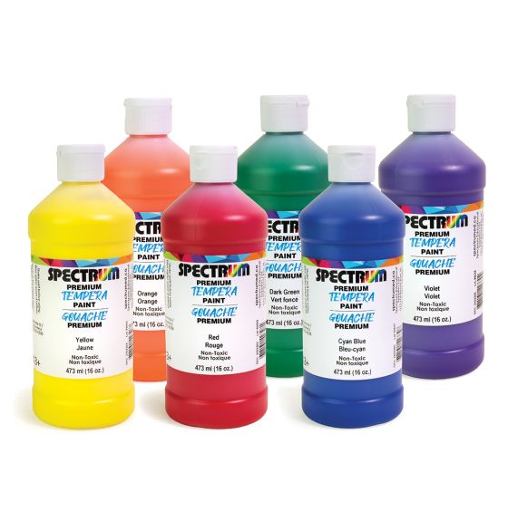Spectrum Tempera Paint - 473 mL (16 oz) - Set of 6