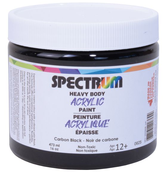 Spectrum Heavy Body Acrylic Paint - 473 mL (16 oz) - Carbon Black