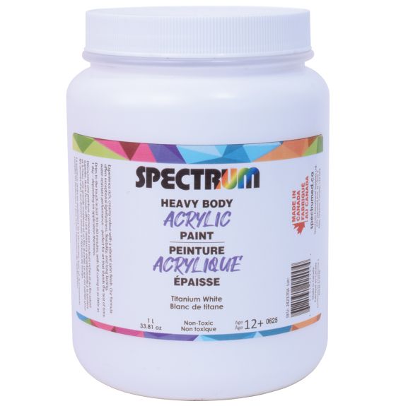 Spectrum Heavy Body Acrylic Paint - 1 L (34 oz) - Titanium White