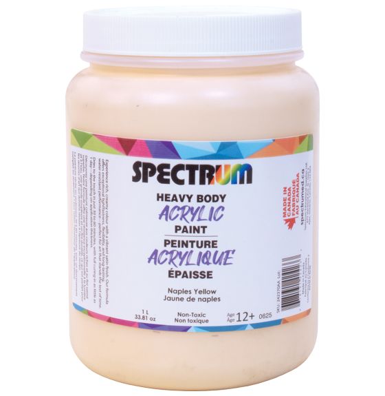 Spectrum Heavy Body Acrylic Paint - 1 L (34 oz) - Naples Yellow