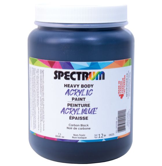 Peinture acrylique à haute viscosité Spectrum, 1 L (34 oz) - Noir de carbone