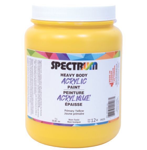 Peinture acrylique à haute viscosité Spectrum, 1 L (34 oz) - Jaune primaire