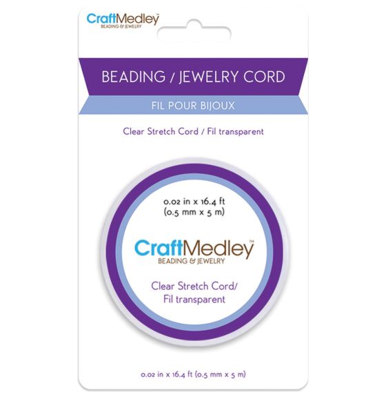 Craft Medley&trade; Clear Stretch Beading & Jewelry Cord -  5 m x 0.5 mm 