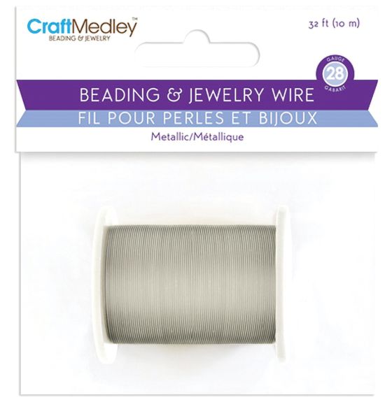 Craft Medley&trade; Beading & Jewelry Wire - 28 Gauge - 10 m (32 ft) - Silver