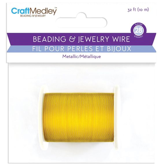 Craft Medley&trade; Beading & Jewelry Wire - 28 Gauge - 10 m (32 ft) - Gold