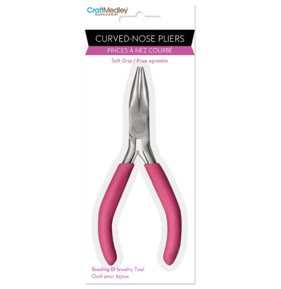 Craft Medley&trade; Curved Nose Pliers with Soft Grip Handle - 11.1 cm (4.375")