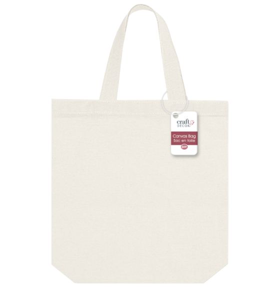 Craft Décor Canvas Bag - 11.5" x 12.3" x 1.75" - DIY with Canvas Handle