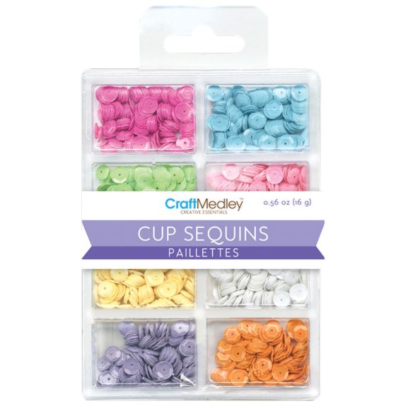 Paillettes Craft Medley™ - Couleurs poupons - Coupelle de 6 mm