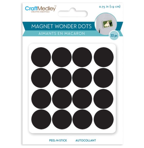 CraftMedley™ Peel-n-Stick Magnet Wonder Dots - 3/4" (1.9 cm) - Pack of 32