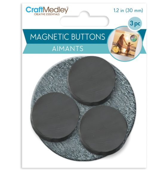 CraftMedley™ Magnetic Buttons - 30 mm - Pack of 3