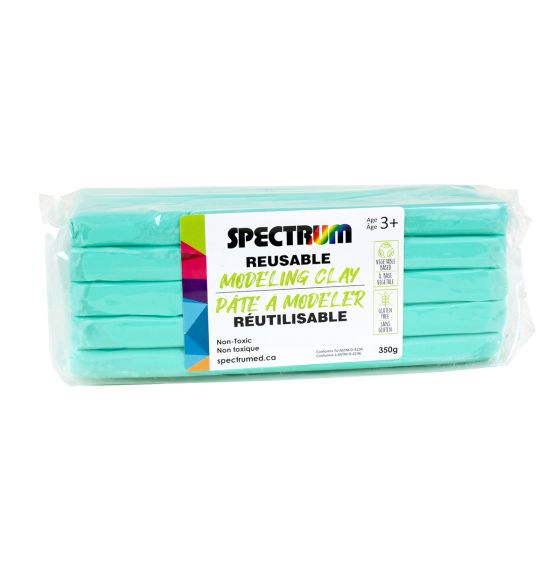 Pâte à modeler réutilisable Spectrum, à base végétale et sans gluten, 350 g - Bleu clair