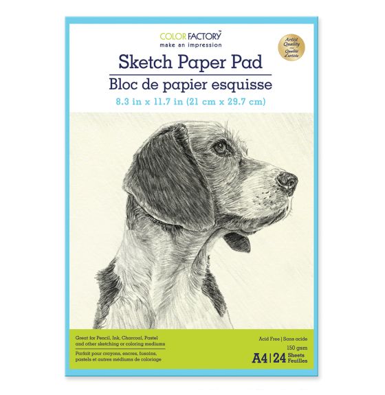 Tablette de papier à croquis de 150 gsm, 22,9 cm x 30,5 cm (9" x 12") - 24 feuilles