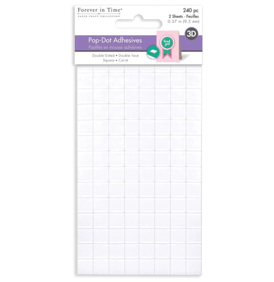 Dual Adhesive Foam Mount - 3/8" Square 3D Pop Dots - Pack of 240