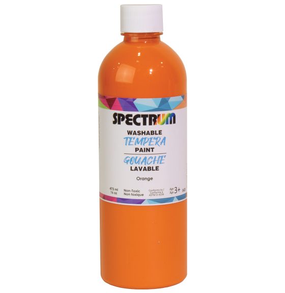 Spectrum Washable Tempera Paint - 473 mL (16 oz) - Orange