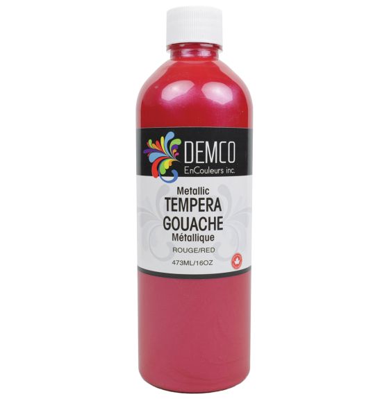 Demco Metallic Tempera Paint - 473 mL (16 oz) - Red